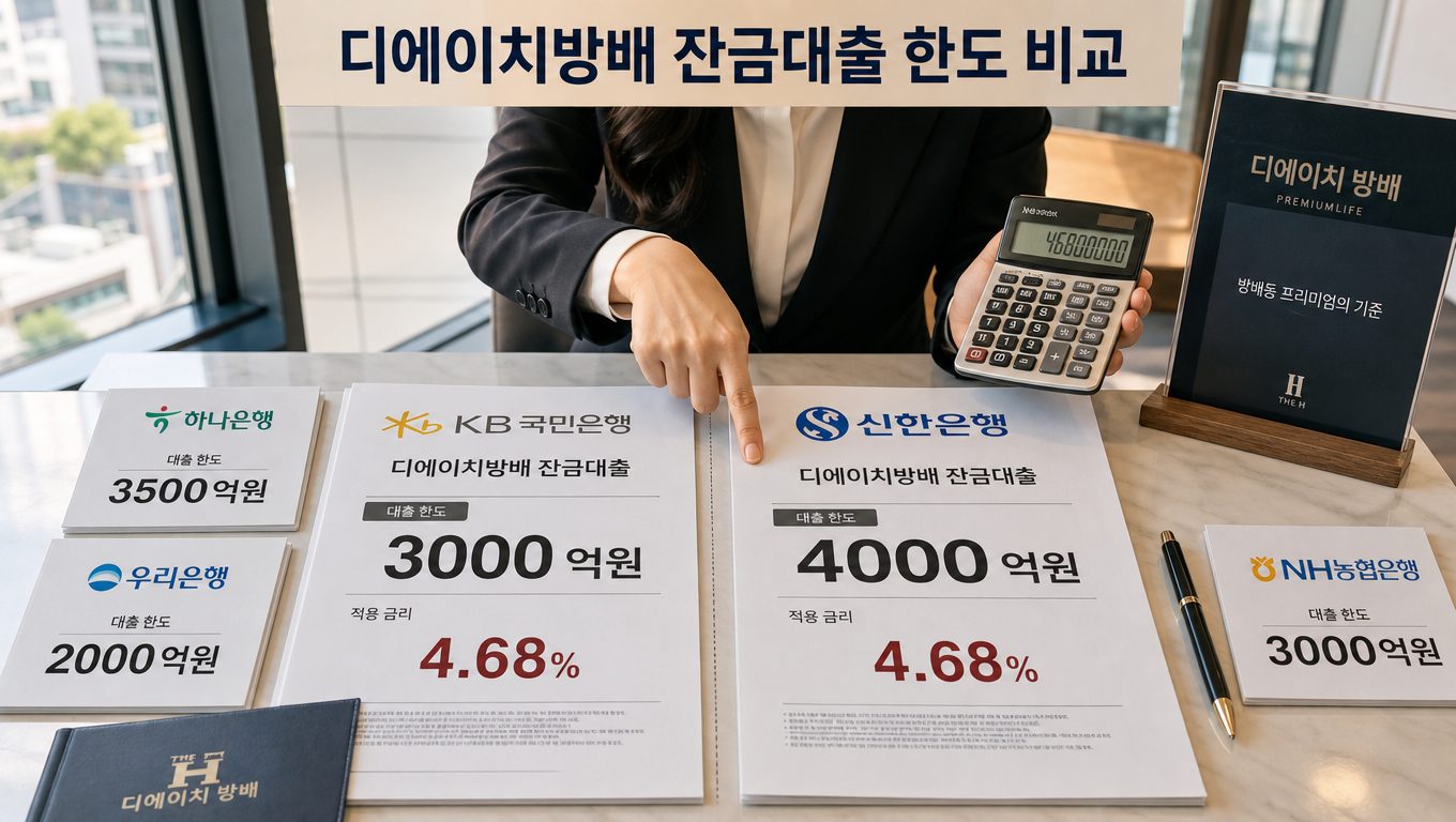 디에이치방배 잔금대출 한도가 은행마다 다른 이유와 신청 전 확인사항