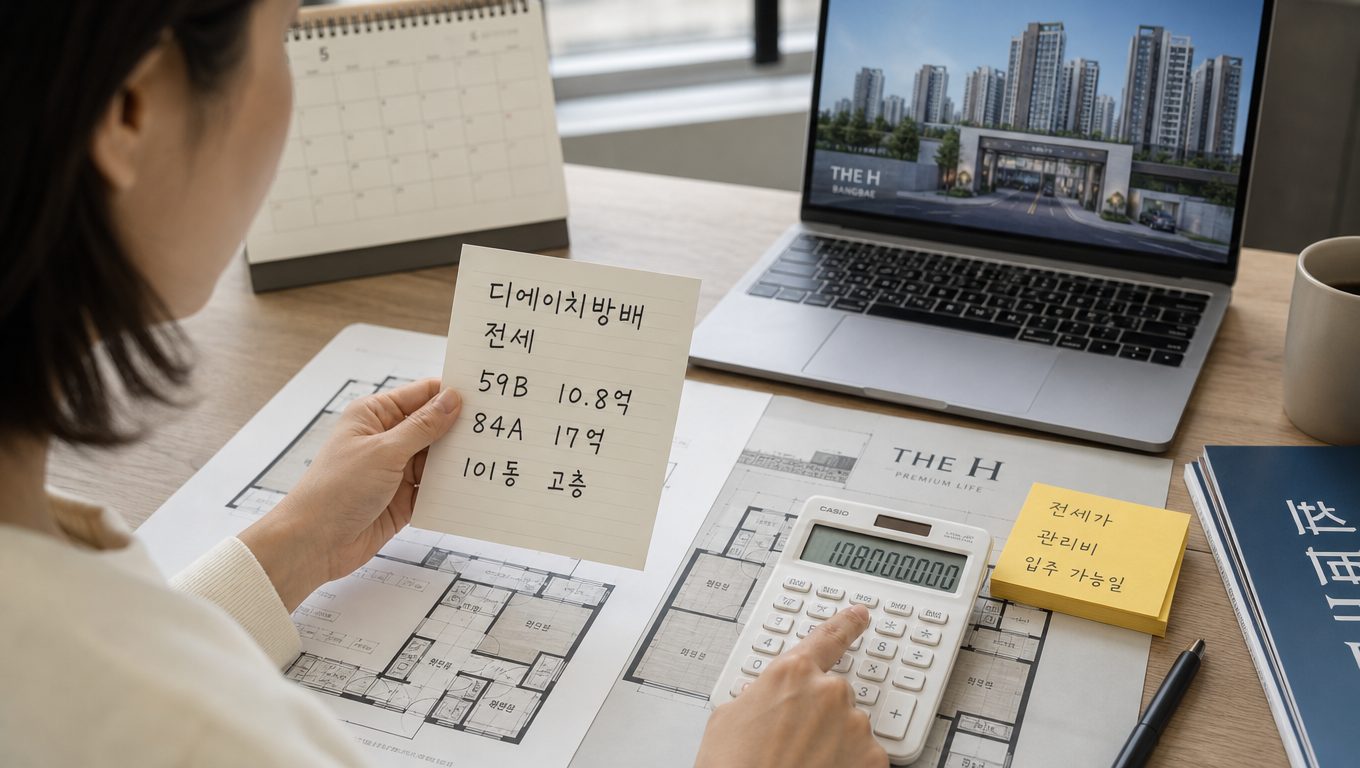 디에이치방배 전세 매물 가격과 옵션